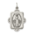 Sterling Silver Miraculous Medal Pendant Featuring Virgin Mary and 1830 Inscription