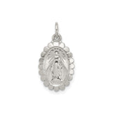 Sterling Silver Miraculous Medal Pendant Featuring Virgin Mary and 1830 Inscription