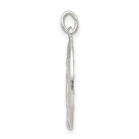 Sterling Silver Miraculous Medal Pendant with Virgin Mary and Religious Inscription