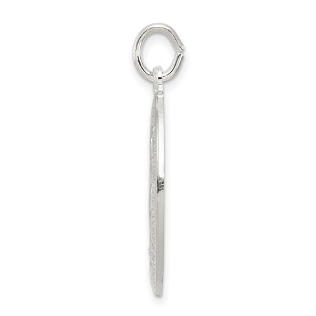Sterling Silver Miraculous Medal Pendant Featuring Virgin Mary and Inscription