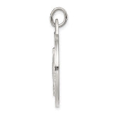 Sterling Silver Miraculous Medal Pendant with Virgin Mary and Religious Inscription