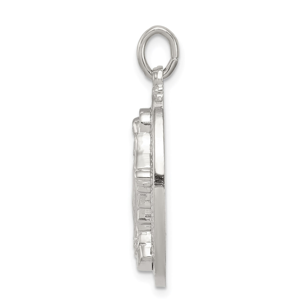 Sterling Silver Miraculous Medal Pendant Featuring Virgin Mary and 1830 Inscription