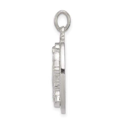 Sterling Silver Miraculous Medal Pendant Featuring Virgin Mary and 1830 Inscription