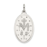 Sterling Silver Miraculous Medal Pendant Featuring Virgin Mary and 1830 Inscription