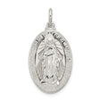 Sterling Silver Miraculous Medal Pendant Featuring Virgin Mary and 1830 Inscription