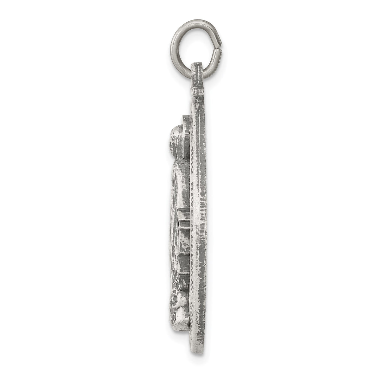 Sterling Silver Miraculous Medal Pendant with Virgin Mary and 1830 Inscription