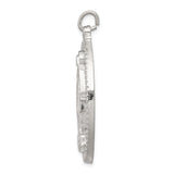 Sterling Silver Miraculous Medal Pendant Featuring Virgin Mary and Inscription