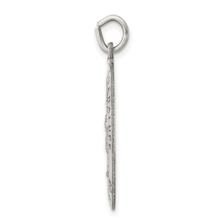 Oval Our Lady of Guadalupe Pray For Us Words Charm Pendant in Real 925 Sterling Silver