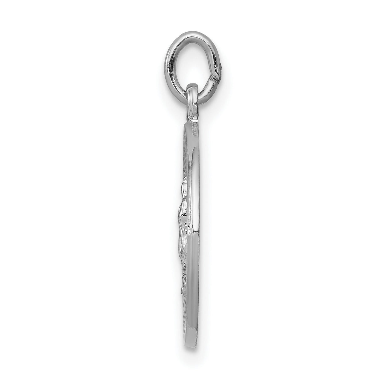 Round Our Lady of Guadalupe Pray For Us Charm Pendant in Real 925 Sterling Silver