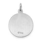Round Our Lady of Guadalupe Pray For Us Charm Pendant in Real 925 Sterling Silver