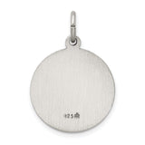 Sterling Silver Our Lady of Mount Carmel Pendant, Pray for Us Medal with Halos, Catholic Jewelry