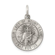Sterling Silver Our Lady of Mount Carmel Pendant, Pray for Us Medal with Halos, Catholic Jewelry