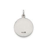 Sterling Silver Medal Pendant, Our Lady of Fatima with Rays and Prayer Text, Catholic Religious Charm