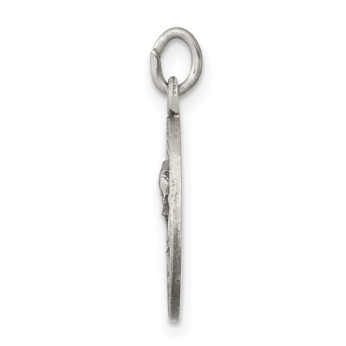 Sterling Silver Our Lady of Sorrows Pendant with Virgin Mary Profile Catholic Medal for Women