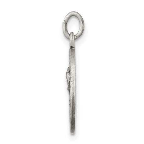 Sterling Silver Our Lady of Sorrows Pendant with Virgin Mary Profile Catholic Medal for Women
