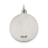 Sterling Silver Our Lady Assumption Pendant with Prayer Inscription , Catholic Religious Medal