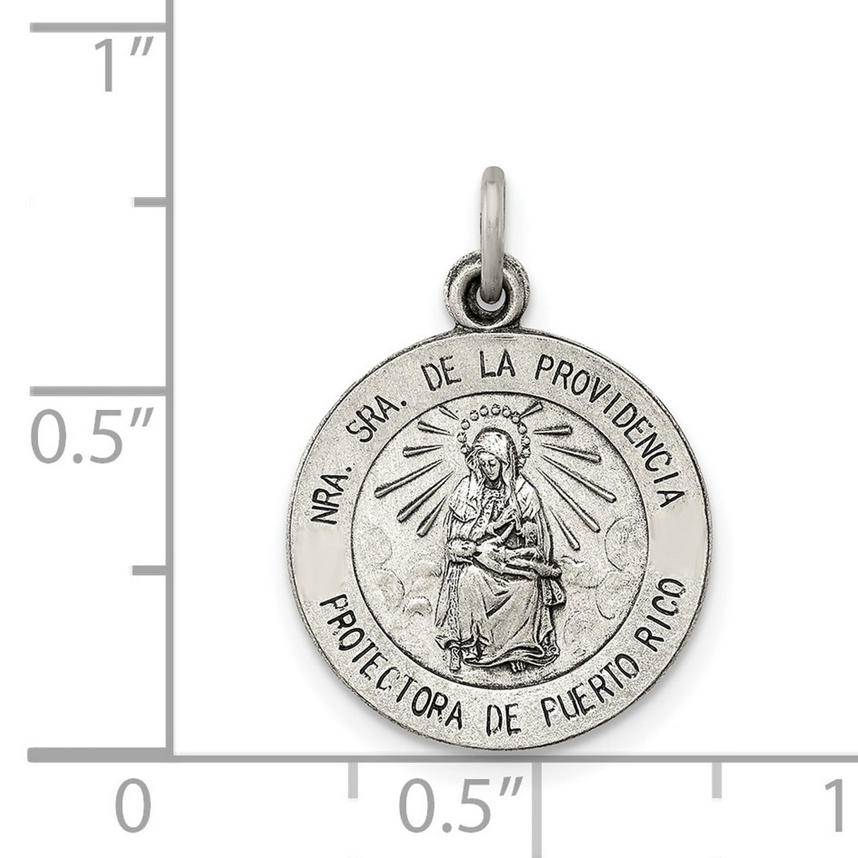 Sterling Silver Our Lady of Providence Catholic Medal Pendant for Women