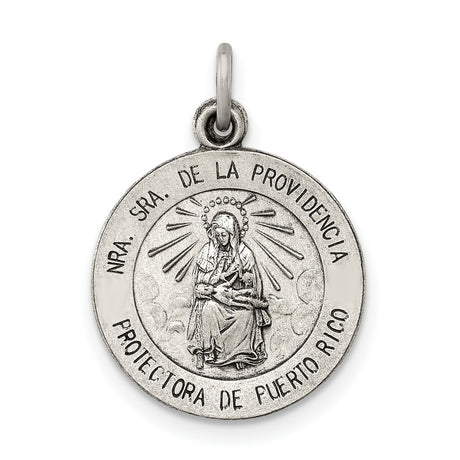 Sterling Silver Our Lady of Providence Catholic Medal Pendant for Women