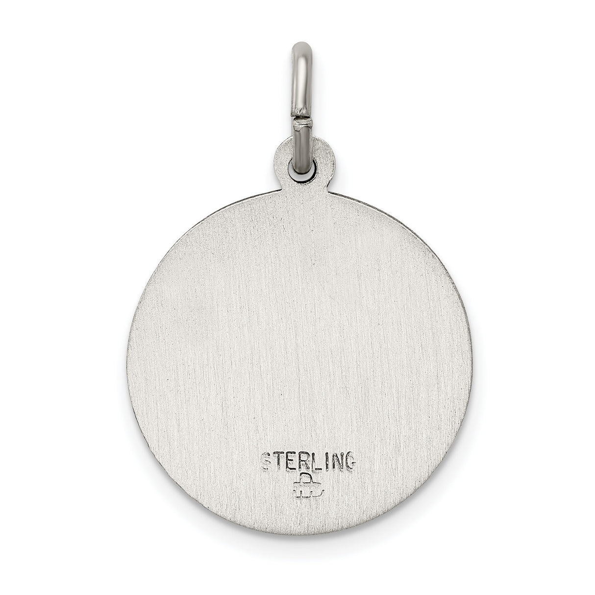 Sterling Silver Virgin Mary Pendant with O Mary Conceived Inscription, Miraculous Medal Design