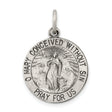 Sterling Silver Virgin Mary Pendant with O Mary Conceived Inscription, Miraculous Medal Design