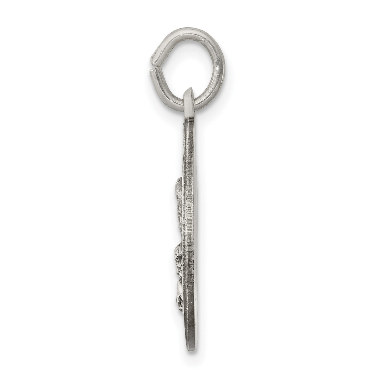Sterling Silver Our Lady of Montserrate Medal Pendant with Latin Inscription