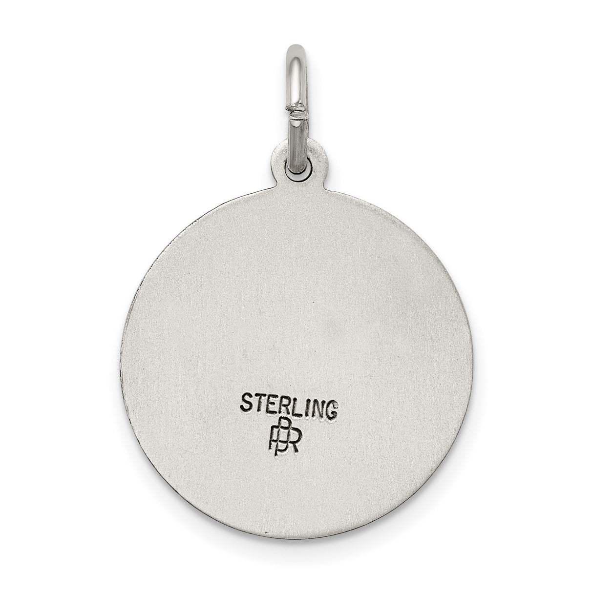 Sterling Silver Our Lady of Montserrate Medal Pendant with Latin Inscription