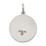 Sterling Silver Our Lady of Montserrate Medal Pendant with Latin Inscription