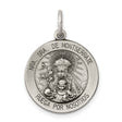 Sterling Silver Our Lady of Montserrate Medal Pendant with Latin Inscription