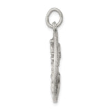 Sterling Silver Catholic Pendant with Crowned Virgin Mary and Jesus, Radiant Halos