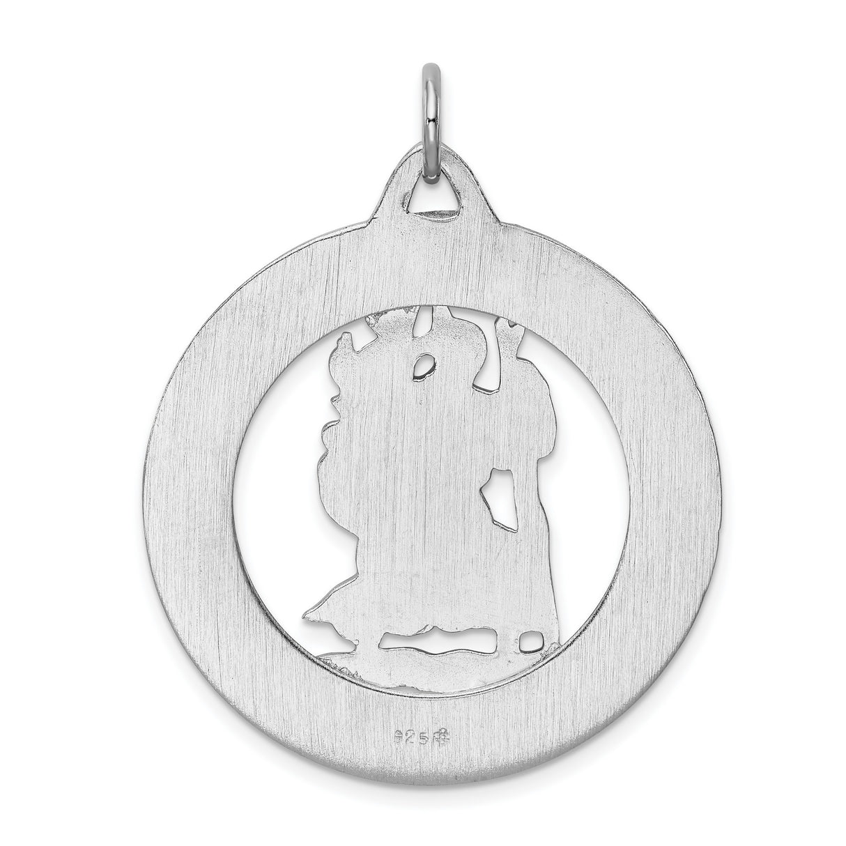 Saint Christopher Protect Us Words Charm Pendant in Real 925 Sterling Silver