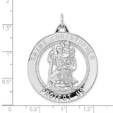 Saint Christopher Protect Us Words Charm Pendant in Real 925 Sterling Silver