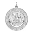 Saint Christopher Protect Us Words Two Star Charm Pendant in Real 925 Sterling Silver