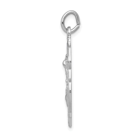 Sterling Silver Saint Michael Protect Us Pendant, Archangel Defeating Evil Medal