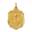 Saint Michael Protect Us Words Badge Medal Charm Pendant in Real 925 Sterling Silver