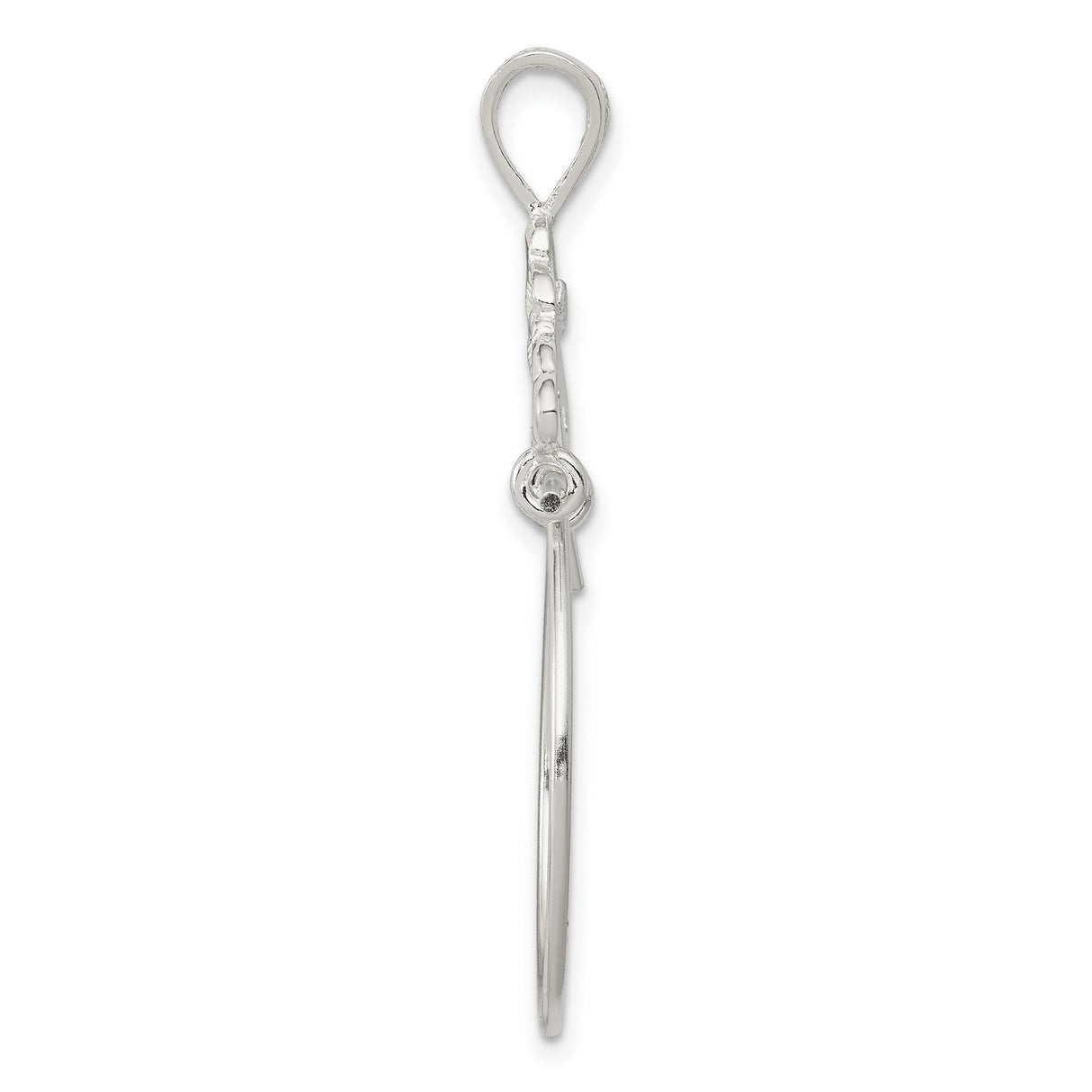 Sterling Silver Heart Pendant with Open Heart and Floral Motif Design for Women