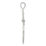 Sterling Silver Heart Pendant with Open Heart and Floral Motif Design for Women