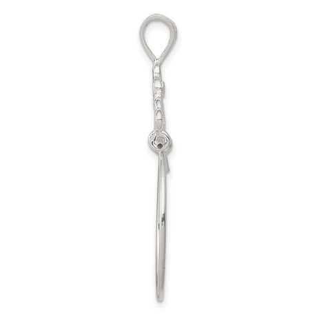 Sterling Silver Heart Pendant with Open Heart and Floral Motif Design for Women
