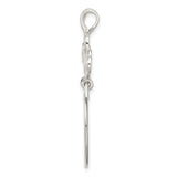 Sterling Silver Heart Pendant with Three-Heart Design and Rose Center