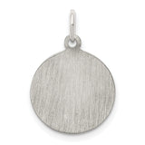 Saint Joseph Pray For Us Words Round Charm Pendant in Real 925 Sterling Silver