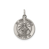 Sterling Silver St. Jude Thaddeus Pendant with Raised Image and Prayer Text