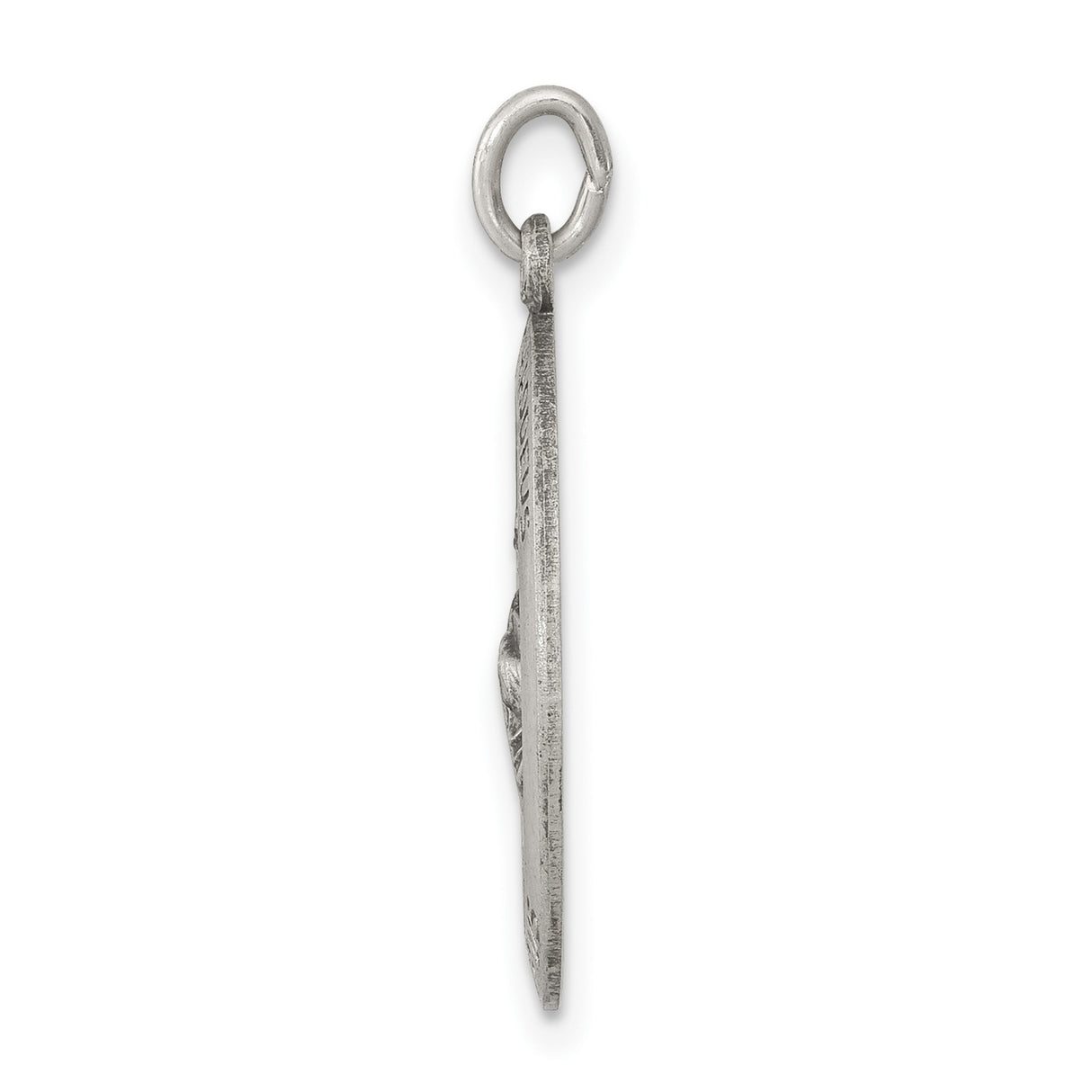 Antiqued St. Jude Thaddeus Pray For Us Words Oval Charm Pendant in Real 925 Sterling Silver