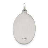 Antiqued St. Jude Thaddeus Pray For Us Words Oval Charm Pendant in Real 925 Sterling Silver