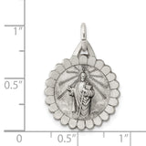 Saint Jude Thaddeus Figure Charm Pendant in Real 925 Sterling Silver