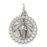 Saint Jude Thaddeus Figure Charm Pendant in Real 925 Sterling Silver