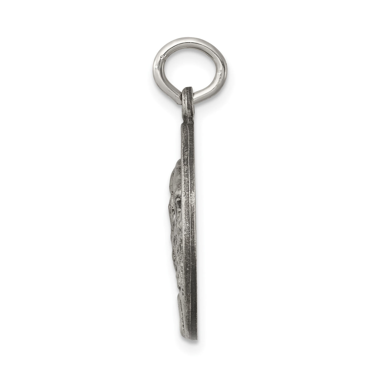 Sterling Silver St. Jude Thaddeus Medal Pendant with Detailed Saint Relief, Religious Charm