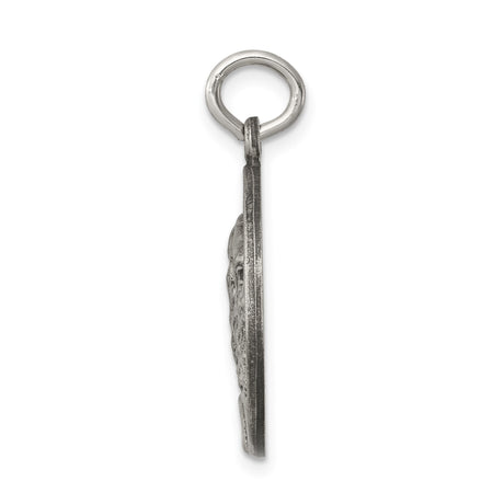 Sterling Silver St. Jude Thaddeus Medal Pendant with Detailed Saint Relief, Religious Charm