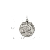Sterling Silver St. Jude Thaddeus Medal Pendant with Detailed Saint Relief, Religious Charm