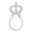 Sterling Silver Claddagh Pendant with Crowned Heart and Hands, Irish Love and Loyalty Symbol