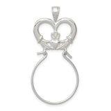 Sterling Silver Claddagh Pendant with Crowned Heart and Hands, Irish Love and Loyalty Symbol