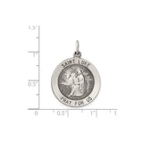 Sterling Silver Saint Luke Medal Pendant with Winged Ox and Medical Staff
